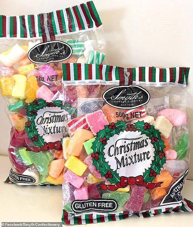 Smyth's Confectionery, which has a factory in Adelaide, South Australia, is finally shutting its doors after over century of making lollies. Its wildly popular 'Christmas Mixture' bags (pictured) are sold in major supermarkets, including Coles and Woolworths