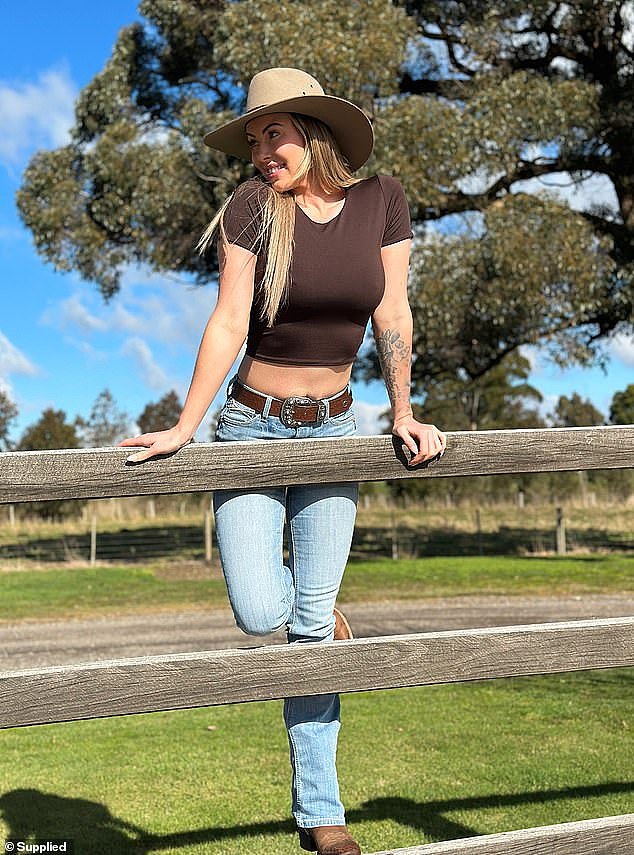 Honeyy Brooks , who lives in rural Australia, works by filming and snapping herself around the farm while nude or scantily clad