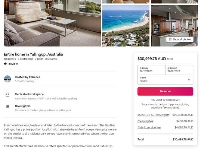 Check out the eye-watering asking price on Airbnb to stay in the epic Yallingup house Nic Cage lived in while shooting his recent WA film.