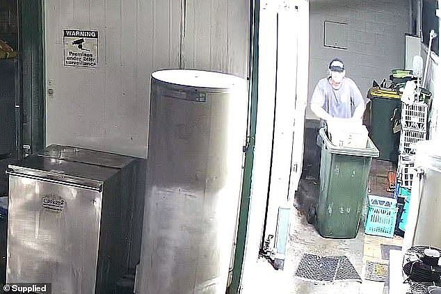The thief (pictured) stole 510kilograms of meat - about $7,000 worth - in a heartless heist
