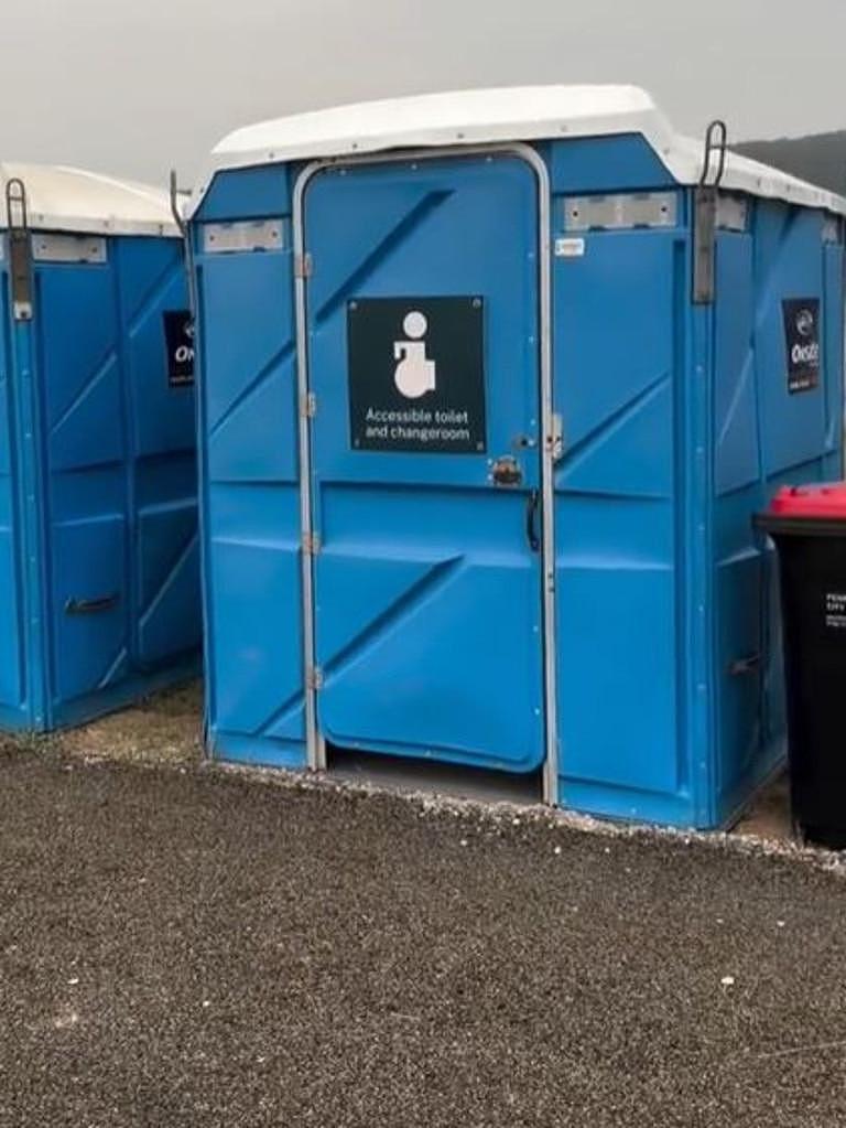 Portable bathrooms are located at the site. Picture: TikTok@rose.khater