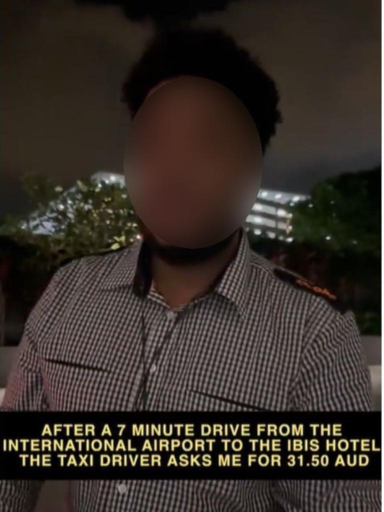 LeBlanc had argued with a 13cabs driver over a fare from the international airport. Picture: TikTok