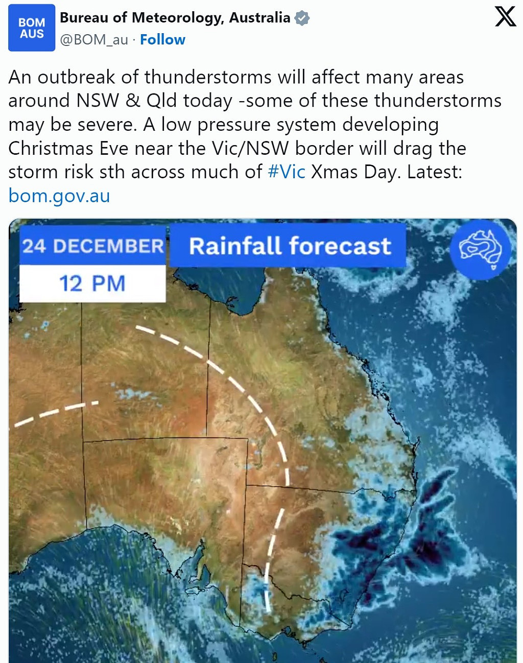 强雷暴席卷澳洲东海岸！新维昆多地将出现雷暴、冰雹及强降雨（组图） - 2