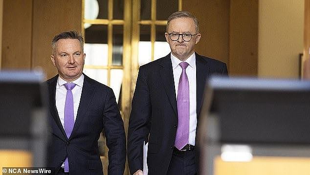 The Albanese government successfully legislated its promise to cut Australia's greenhouse gas emissions. Above, Mr Albanese with Climate Change Minister Chris Bowen
