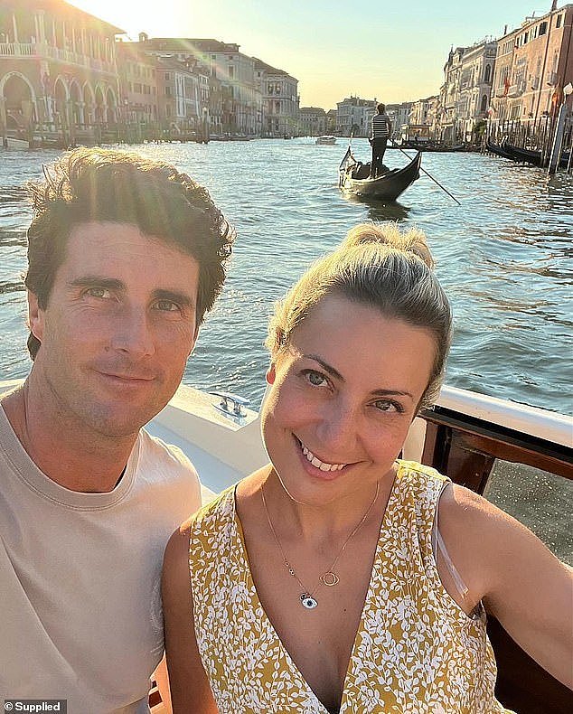 The couple began investing in residential properties but branched out into the commercial sector which Scott said was a turning point (pictured with wife Mina in Venice)