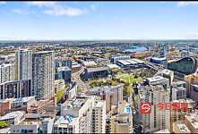 Sydney 48楼 高层无敌靓景1房1卫 带家具家电UtS USYD UNSW 火车公车轻轨站  整租