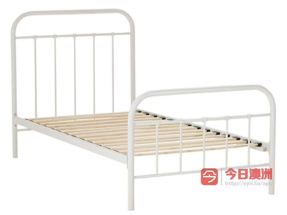 出售99新白色铁架单人床床垫