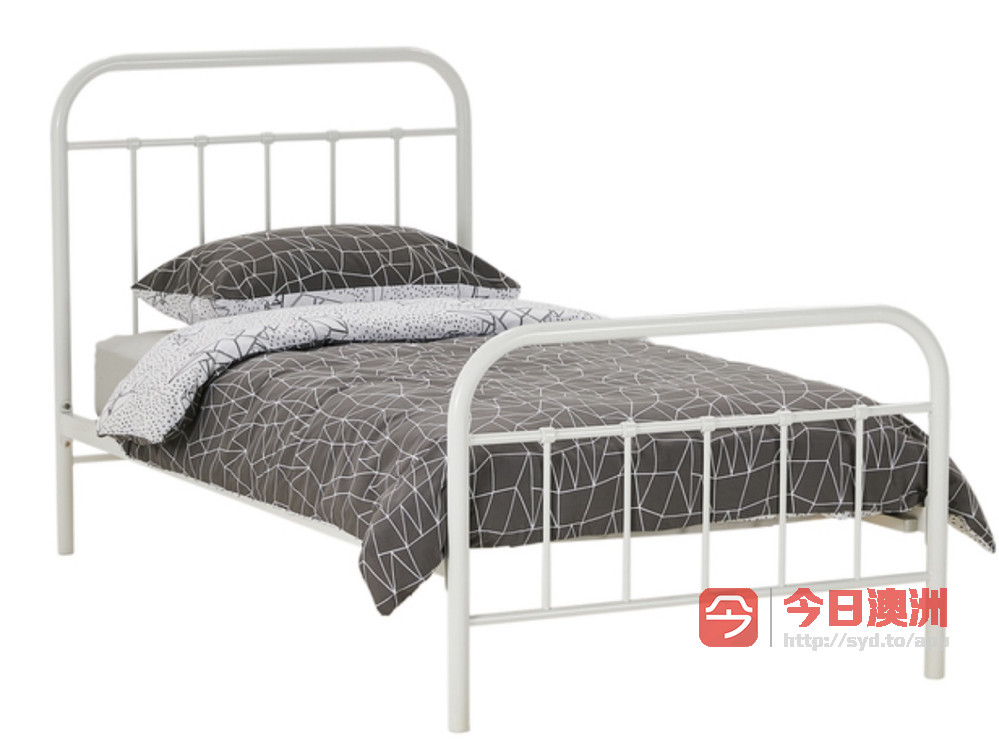出售99新白色铁架单人床床垫