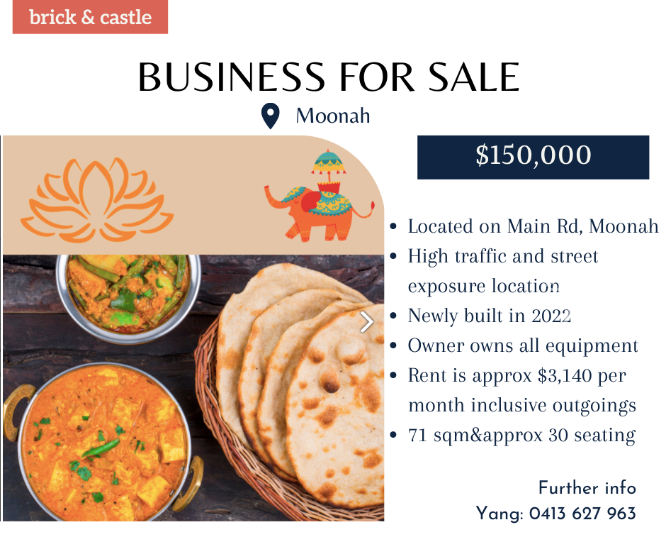 Moonah主街受欢迎印度餐厅生意出售