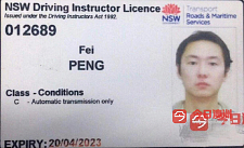 悉尼Eastwood无良教车教练上海人Felix Fei Peng东方驾校被法庭罚款