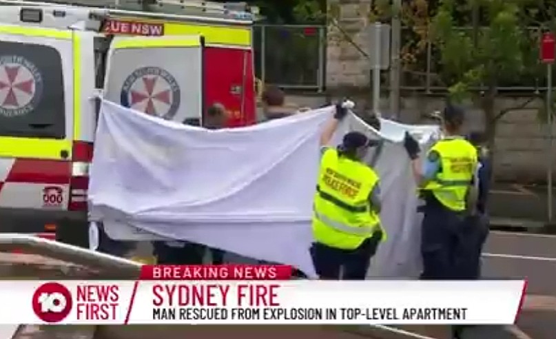 突发！悉尼公寓楼爆炸起火，1男子重伤送医，楼内住户紧急疏散（视频/组图） - 2