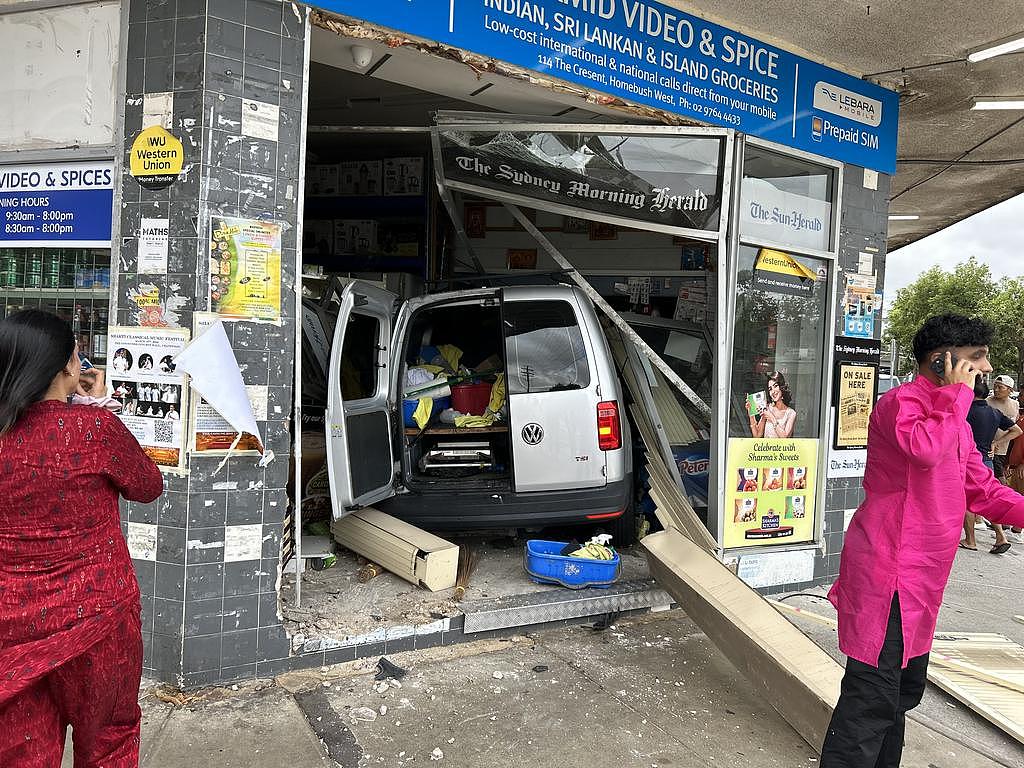 A woman is fighting for life after a van pinned her against a building in Homebush West. Picture: Supplied