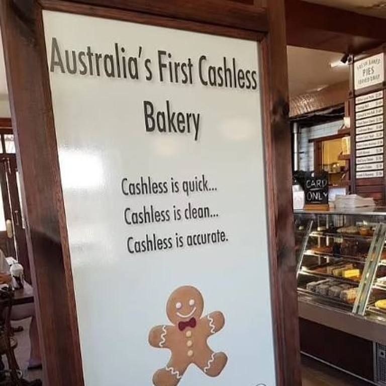 They’ve put this sign up outside. Picture: Facebook@Cash is King Australia