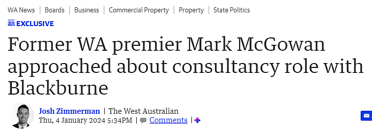 最新消息！西澳前任州长麦高文，即将进军房地产行业（图） - 1
