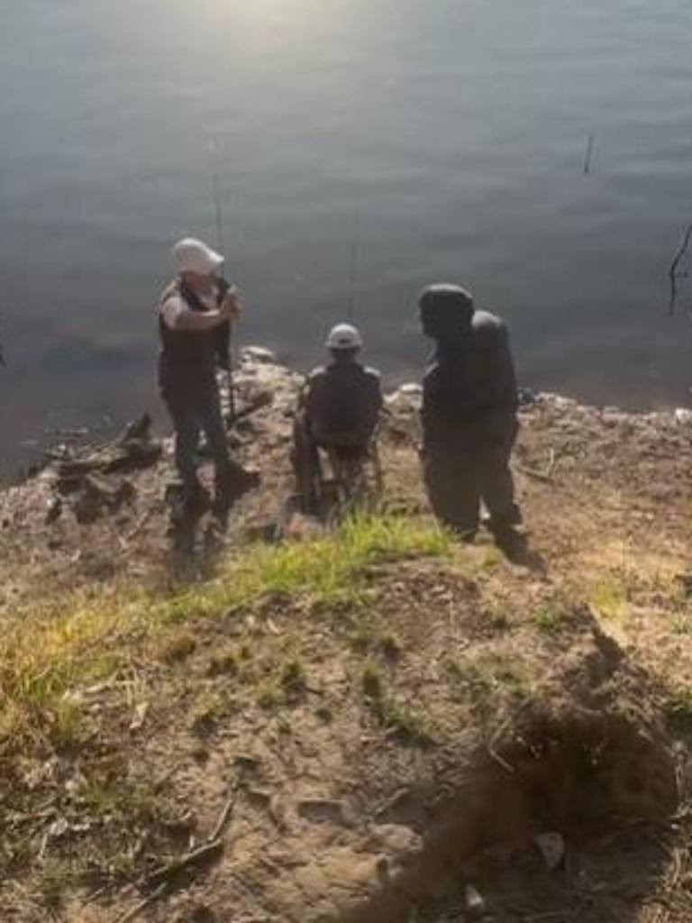 The man can be heard telling the fisherman and his child to f*** off.