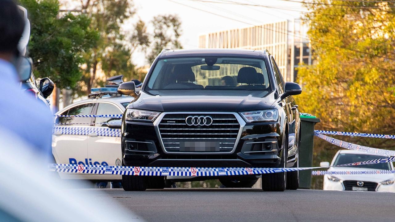 A car at the scene in Toongabbie. Picture: Thomas Lisson