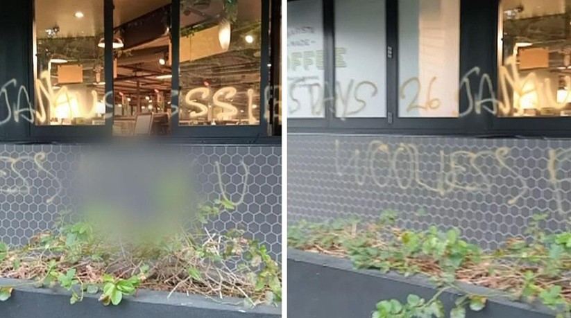 因停售澳洲日产品，Woolies一门店遭破坏！外墙被涂鸦辱骂，还有人放照明弹（图） - 2