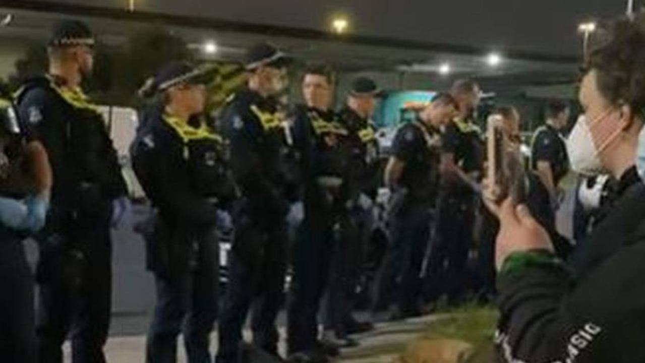 More than 200 police were on standby at the ports. Picture: Nine