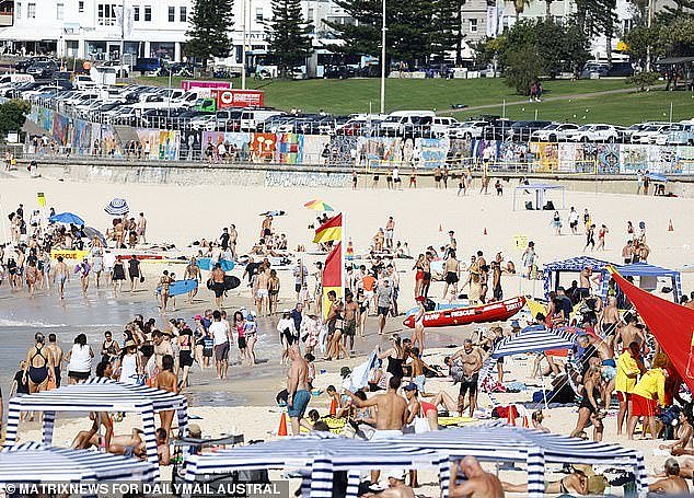 Aussies are seen at Bondi on Friday morning