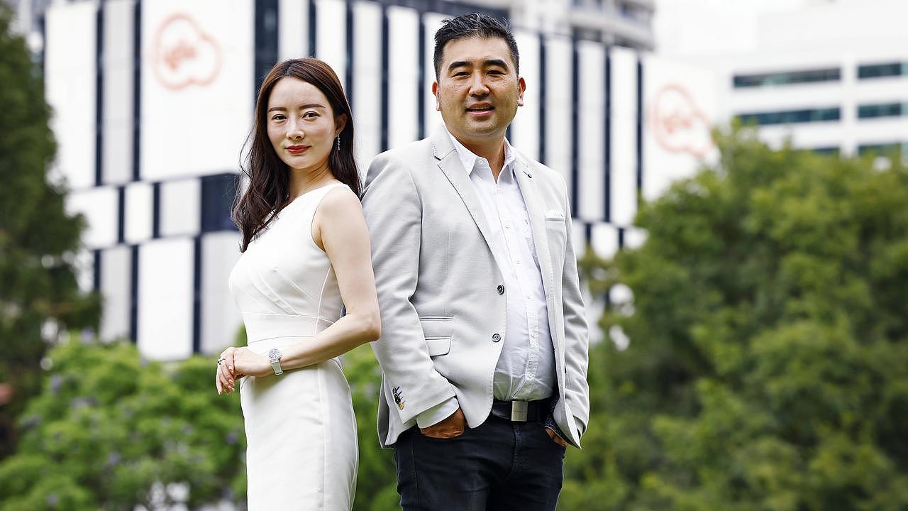 Fiona Yang and Peter Li from Plus Agency said many overseas parents were helping boost their clients sales. Picture: Sam Ruttyn