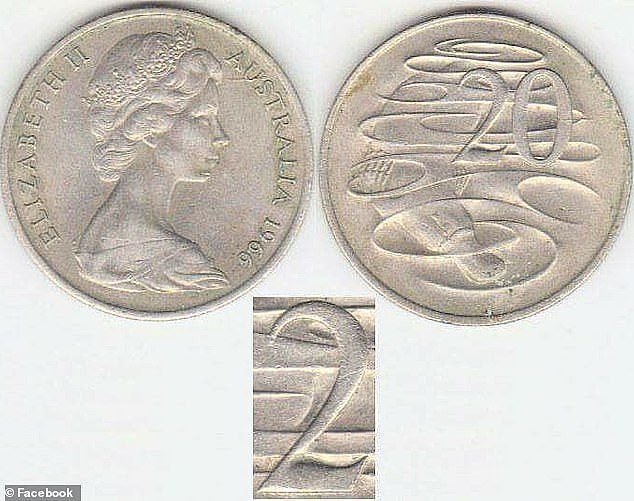 1966 年的一些 20 美分硬币存在罕见的缺陷。数字“2”的底线是波浪形的，这使得它的价值在令人印象深刻的 200 美元到 3500 美元之间，具体取决于其状况