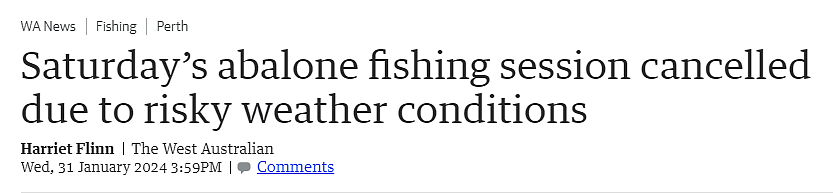通知！西澳周六鲍鱼捕捞活动取消，新活动日期公布（图） - 1