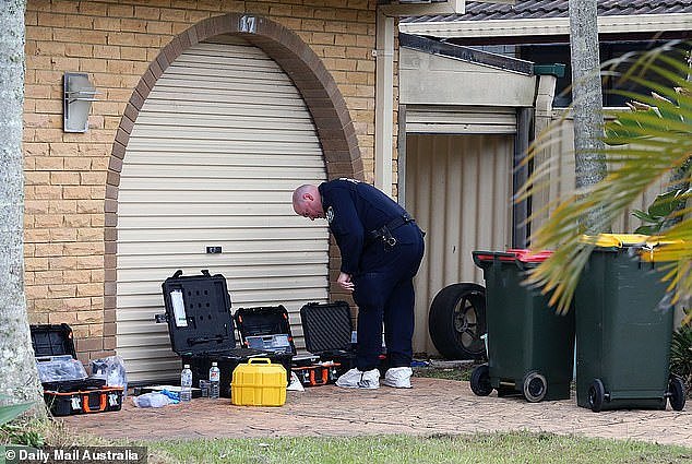 Neighbours said the property was a known drug house and Ms Baraket struggled with addiction and had been in and out of rehab for years. (Pictured: police at the scene)