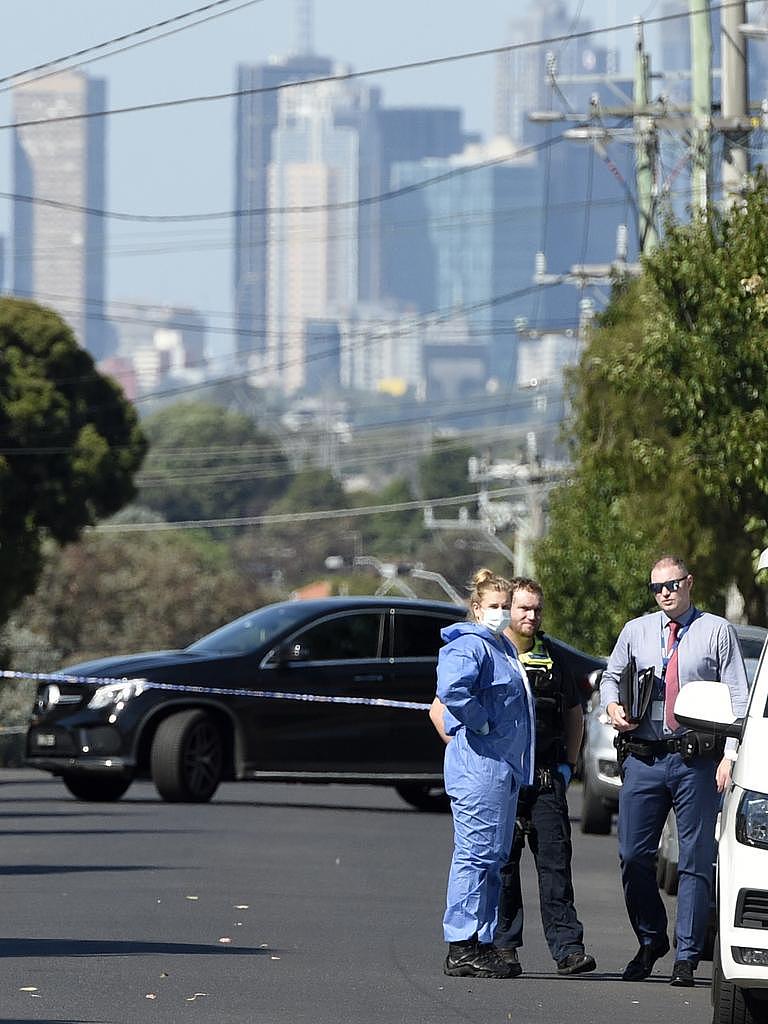 Police at the Reservoir murder scene. Picture: Andrew Henshaw