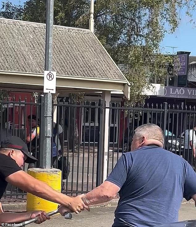 A teenage allegedly stole a walking crutch from an elderly man to use as a weapon during a wild melee in south-west Sydney