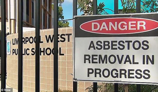 Hundreds of students at Liverpool Public School (pictured) were forced to revert to learning from home after the school was closed when the dangerous substance was detected on school grounds