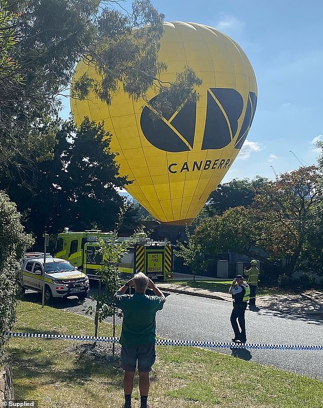 Residents in the western Canberra suburb of Lyons were startled to see a balloon crash into two suburban backyards