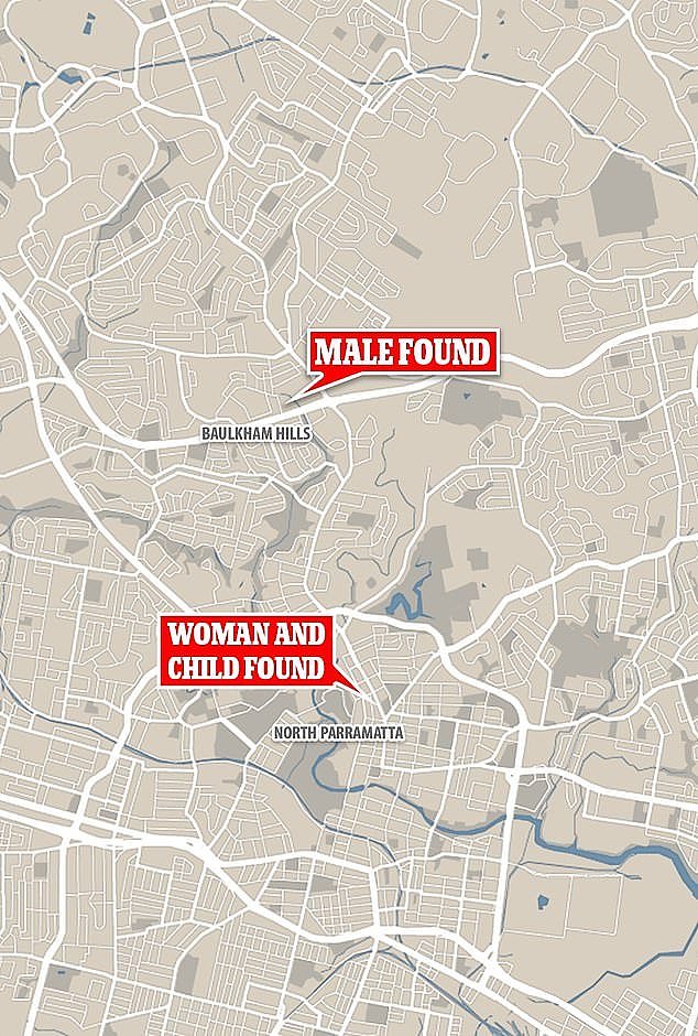 Homicide detectives have launched an investigation after a woman and a child were found dead in Sydney 's west after a man's body was discovered in Baulkham Hills