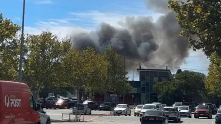 Perth school holiday rite of passage Adventure World is at risk of being destroyed as an emergency fire warning was issued for the Bibra Lake area on Tuesday.