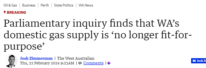西澳家用燃气供应不足，当局请求政府干预，州长：正在考虑怎么做（图） - 1