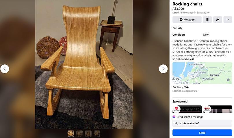 班伯里地区监狱囚犯制造的物品 - 图为在Facebook市场上出售的摇椅