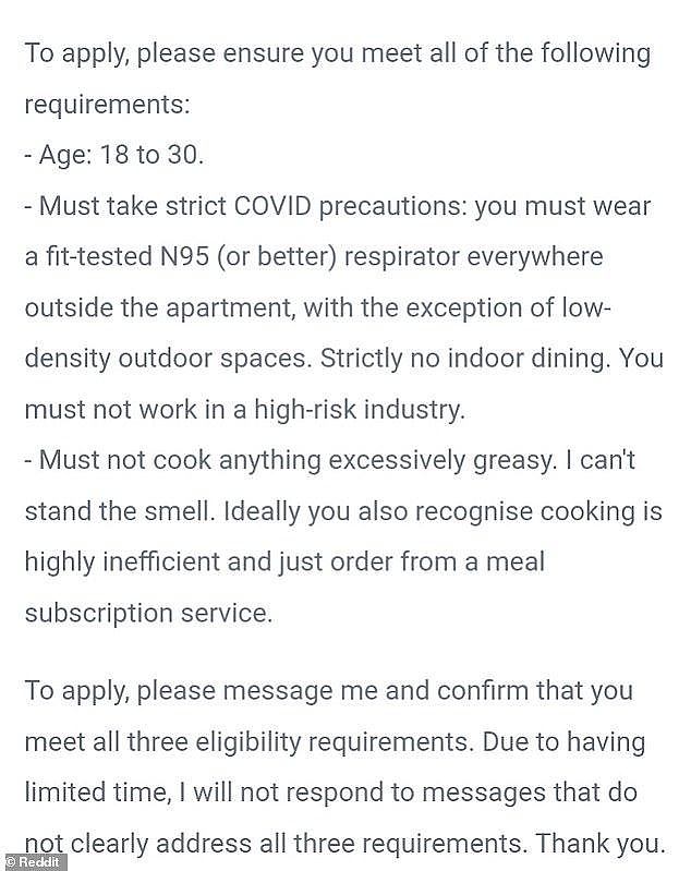 An Aussie recently shared a house listing with ridiculous requirements