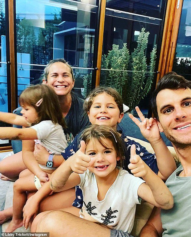 The four-time Olympic gold medallist (pictured with daughters Poppy, Edwina, Bronte and husband Luke) believes questions about weight make children believe their 'value as a human being' is about how thin they are