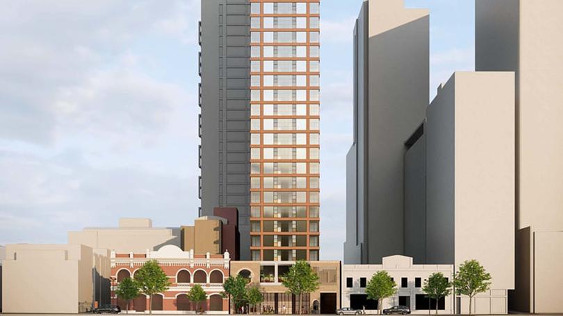 The proposed student tower at 609 Wellington Street.