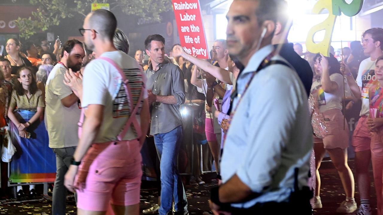 Just 20 metres behind them, Chris Minns was marching, the first NSW Premier to ever do so. Picture: NCA NewsWire / Jeremy Piper