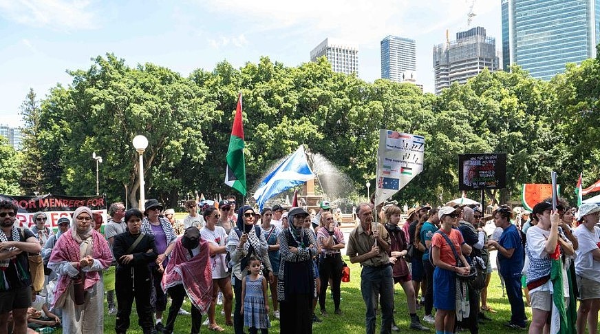 悉尼连续第21周爆发亲巴游行示威！数千名抗议者涌上街头（组图） - 7