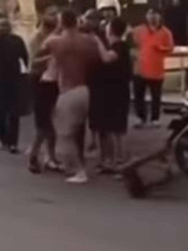 The altercation, which involved throwing of stools, happened in Kuta, Bali.