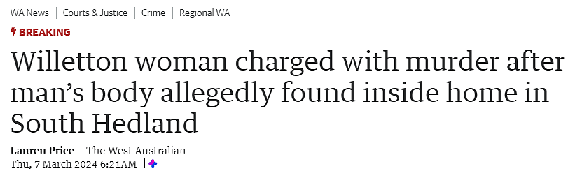 西澳住宅内惊现男尸，珀斯Willetton女子被控谋杀（图） - 1