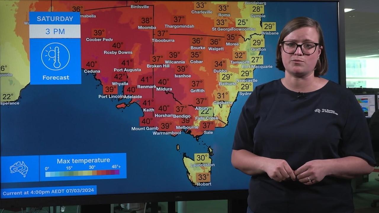 Saturday will see extreme heatwave for South Australia, Victoria and Tasmania. Picture: BOM