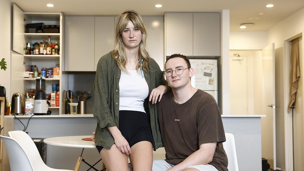 Tenants Cecilia Hollins and Jack Ellis took nearly six months to find a rental. Picture: Richard Dobson