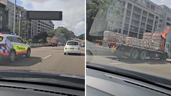 A truck fire has wreaked havoc on Sydney traffic, with the fire closing multiple lanes on the Anzac Bridge.