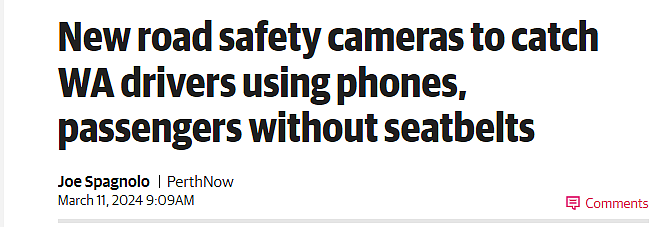 西澳路上今年推出“黑科技”，玩手机，不系安全带难逃法眼，司机们注意（组图） - 1