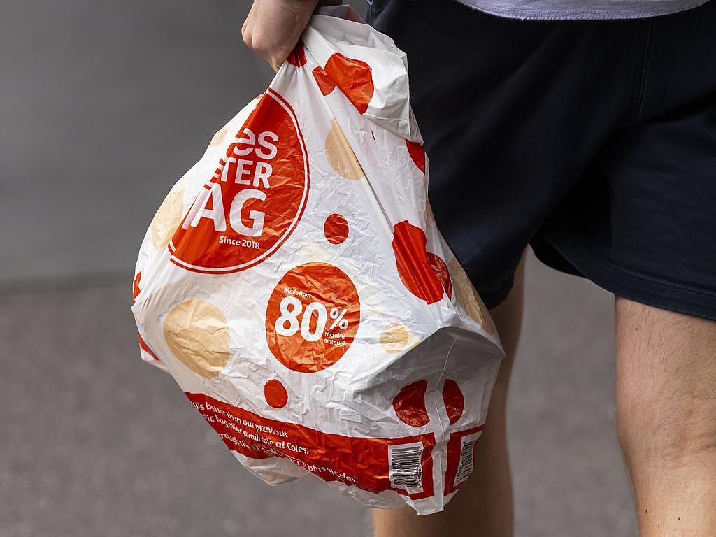 The grocery giant’s decision to phase out soft plastic bags last May has had a largely positive response from shoppers. Picture: NCA NewsWire/Daniel Pockett