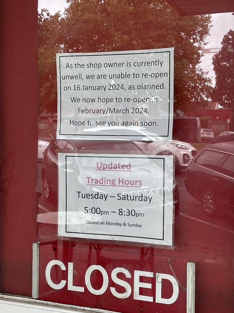 Ballarat Central Chinese takeaway shop Louey Soong has been closed for months due to the owner being sick.