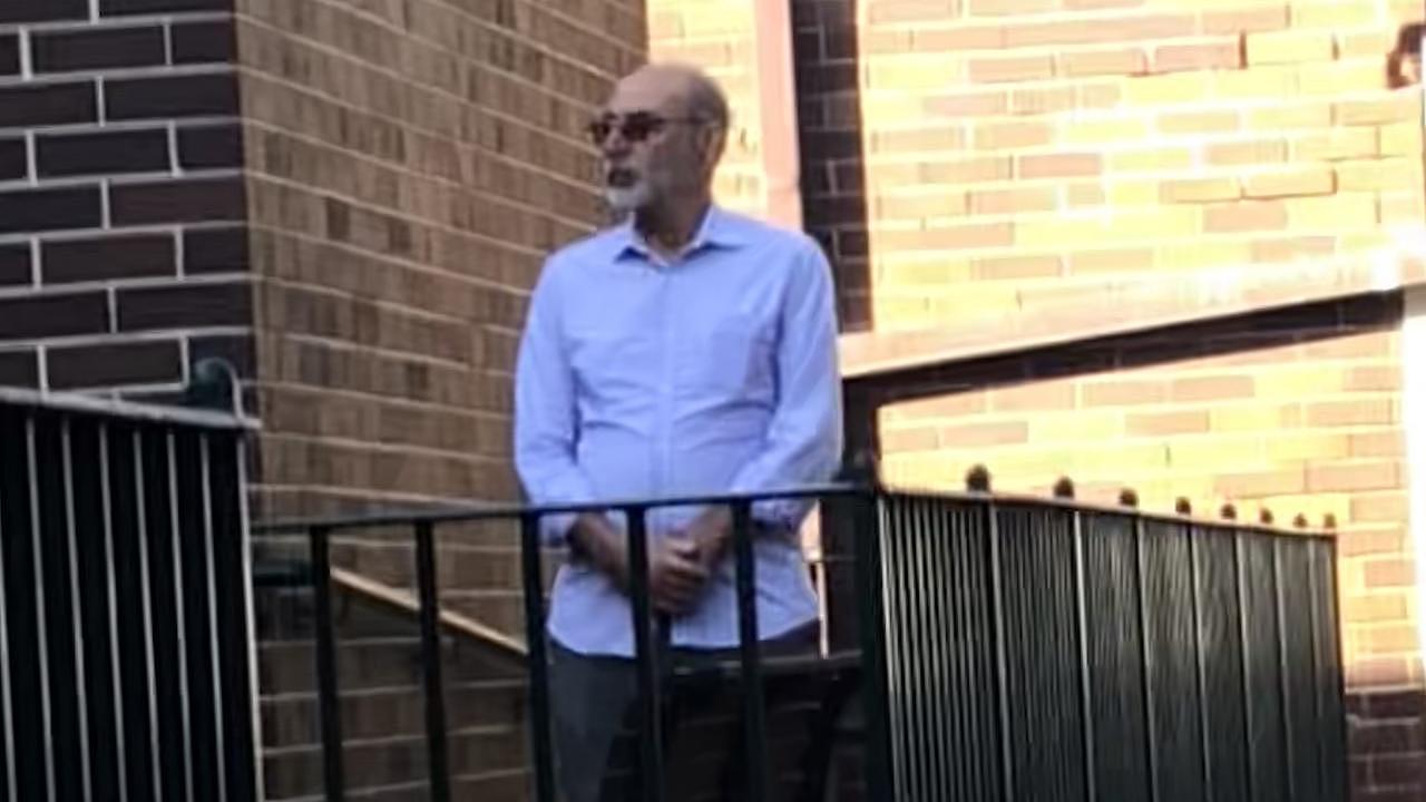 Faramarz Atshan, 71, a former high school maths teacher of Mona Vale, outside Manly Local Court on Thursday, where he is facing a charge of sexually touch another person without consent. He has pleaded guilty to touching a young woman’s buttocks with his bare toes, on a northern beaches bus. Picture: Manly Daily