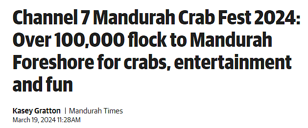 100000游客参与其中！西澳螃蟹节完美收官，吃喝玩乐一次满足（组图） - 1